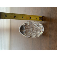VTG Rogaska Crystal Fan Pattern Egg Shaped Paperweight 3.25"H MARKED