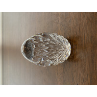 VTG Rogaska Crystal Fan Pattern Egg Shaped Paperweight 3.25"H MARKED