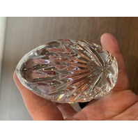 VTG Rogaska Crystal Fan Pattern Egg Shaped Paperweight 3.25"H MARKED