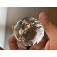 VTG Rogaska Crystal Fan Pattern Egg Shaped Paperweight 3.25"H MARKED