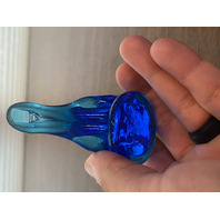 VTG Leo Ward Small Blue  Art Glass Bird Of Happiness Figurine 3.5"L
