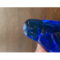 VTG Leo Ward Small Blue  Art Glass Bird Of Happiness Figurine 3.5"L