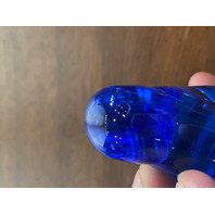 VTG Leo Ward Small Blue  Art Glass Bird Of Happiness Figurine 3.5"L