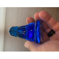 VTG Leo Ward Small Blue  Art Glass Bird Of Happiness Figurine 3.5"L