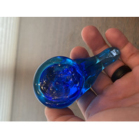 VTG Leo Ward Small Blue  Art Glass Bird Of Happiness Figurine 3.5"L