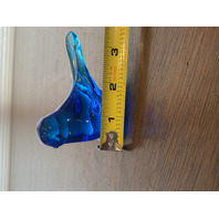 VTG Leo Ward Small Blue  Art Glass Bird Of Happiness Figurine 3.5"L