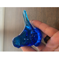 VTG Leo Ward Small Blue  Art Glass Bird Of Happiness Figurine 3.5"L