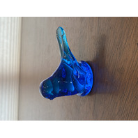 VTG Leo Ward Small Blue  Art Glass Bird Of Happiness Figurine 3.5"L