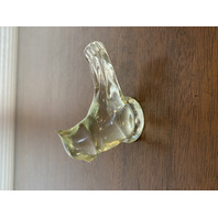 1995 VTG RON RAY Small Clear Tinted Yellow Art Glass Cardinal Bird Figurine 4"L