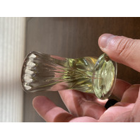 1995 VTG RON RAY Small Clear Tinted Yellow Art Glass Cardinal Bird Figurine 4"L