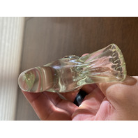 1995 VTG RON RAY Small Clear Tinted Yellow Art Glass Cardinal Bird Figurine 4"L