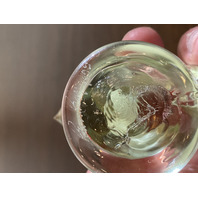 1995 VTG RON RAY Small Clear Tinted Yellow Art Glass Cardinal Bird Figurine 4"L