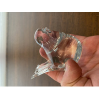 VTG Small Clear Art Glass Bird Figurine 4.25"L