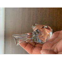 VTG Small Clear Art Glass Bird Figurine 4.25"L