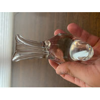 VTG Small Clear Art Glass Bird Figurine 4.25"L