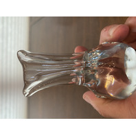 VTG Small Clear Art Glass Bird Figurine 4.25"L