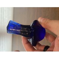 FENTON Blue/Violet Art Glass Song Bird Paperweight 4"L