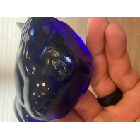 FENTON Blue/Violet Art Glass Song Bird Paperweight 4"L