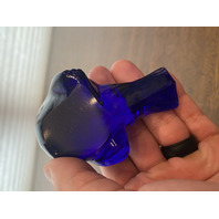 FENTON Blue/Violet Art Glass Song Bird Paperweight 4"L