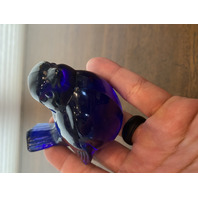 FENTON Blue/Violet Art Glass Song Bird Paperweight 4"L