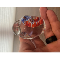 Millefiori Art Glass Bunny/Rabbit Paperweight 2.5"L