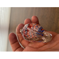 Millefiori Art Glass Bunny/Rabbit Paperweight 2.5"L