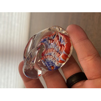 Millefiori Art Glass Bunny/Rabbit Paperweight 2.5"L