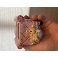 1992 HAND PAINTED Fitz & Floyd ALICE IN WONDERLAND Ceramic Sugar Bowl 5.5"H