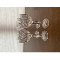 SET(4) VTG WATERFORD Crystal LISMORE Hock Wine Glasses SIGNED, IRELAND 7.5"H