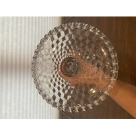 VTG AMERICAN FOSTORIA Cubist Circle Glass Cake Plate W/Rum Well 10"W