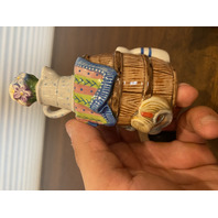 1996 VTG Fitz & Floyd Countryside Rocking chair/Barrel/Cat Salt & Pepper Shakers