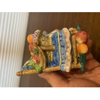 1996 VTG Fitz & Floyd Countryside Rocking chair/Barrel/Cat Salt & Pepper Shakers