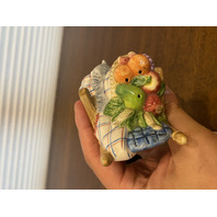 1996 VTG Fitz & Floyd Countryside Rocking chair/Barrel/Cat Salt & Pepper Shakers