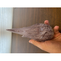 Small Lefton Purple & White Splatter Art Glass Vase W/Label 6.5"H JAPAN