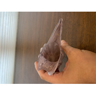 Small Lefton Purple & White Splatter Art Glass Vase W/Label 6.5"H JAPAN