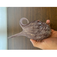 Small Lefton Purple & White Splatter Art Glass Vase W/Label 6.5"H JAPAN