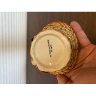 1996 HAND PAINTED Fitz & Floyd Bear/Fruit/Bee Ceramic Lidded Candy Dish 4.5"H