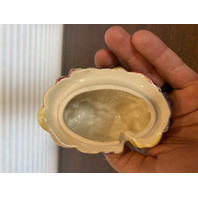 1996 HAND PAINTED Fitz & Floyd Bear/Fruit/Bee Ceramic Lidded Candy Dish 4.5"H