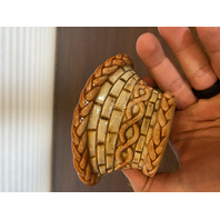 1996 HAND PAINTED Fitz & Floyd Bear/Fruit/Bee Ceramic Lidded Candy Dish 4.5"H