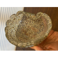 VTG MURANO Multicolored Silver Flake Confetti Ashtray Bowl 6"L ITALY