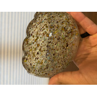 VTG MURANO Multicolored Silver Flake Confetti Ashtray Bowl 6"L ITALY