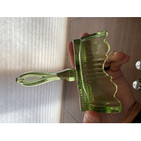 VTG Imperial Glass Green Salt & Pepper Shakers W/Stand 3 PC SET