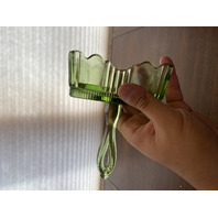 VTG Imperial Glass Green Salt & Pepper Shakers W/Stand 3 PC SET