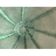 VTG FRANZ WELZ Czechoslovakian Green Striped Sparkle Cased Glass Vase 9.5"H