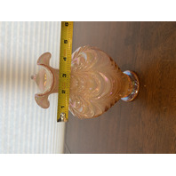 FENTON Pink Iridescent DRAPERY Art Glass Pitcher 7.5"H