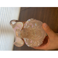 FENTON Pink Iridescent DRAPERY Art Glass Pitcher 7.5"H
