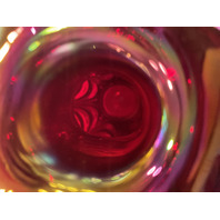 FENTON Red Iridescent DRAPERY Carnival Art Glass Pitcher 8"H