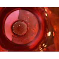 VTG MARY GREGORY Cranberry HAND PAINTED Nature Scene Glass Vase 6.75"H SIGNED