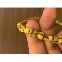 ANTIQUE Venetian Yellow French Cross Glass Trade Beads Necklace(44 BEADS)