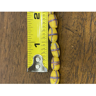 ANTIQUE Venetian Yellow French Cross Glass Trade Beads Necklace(44 BEADS)